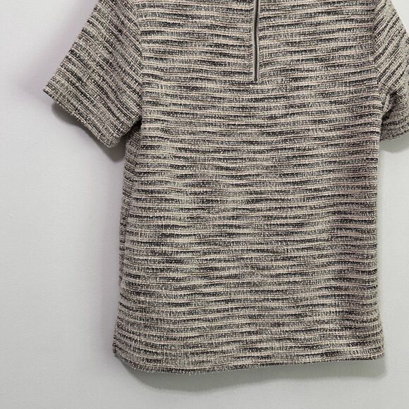 Postmark Anthropologie Boucle Tweed Top Tee S Short Sleeve Zipper Casual Boho - Picture 5 of 9